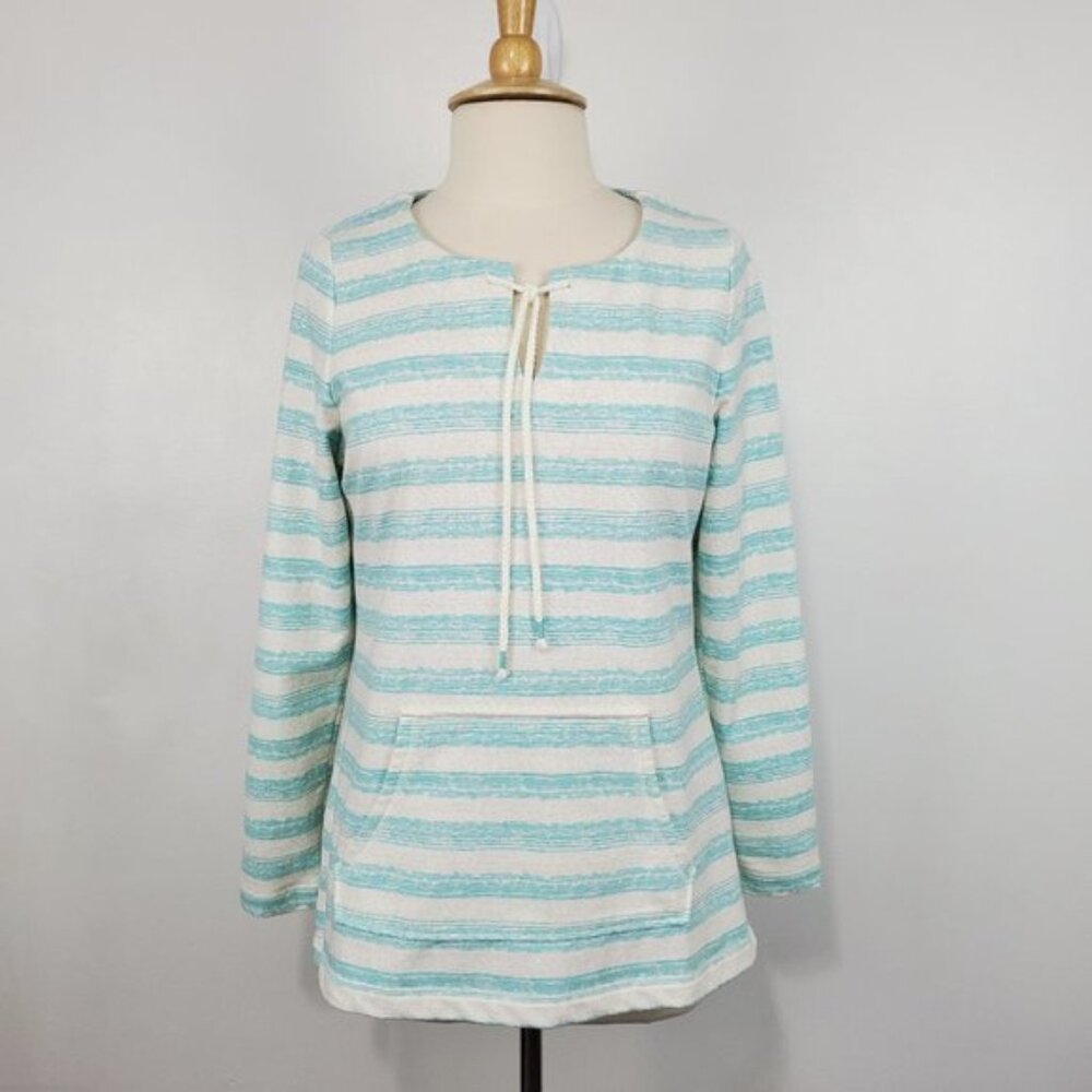 Sonoma Striped Kangaroo Pocket Sweatshirt Top, Size M